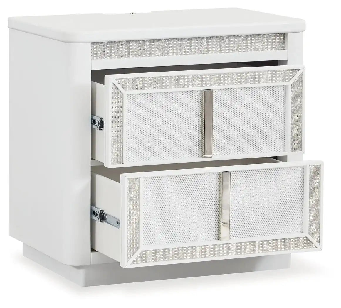 Chalanna - Two Drawer Night Stand - White - Best Buy Furniture