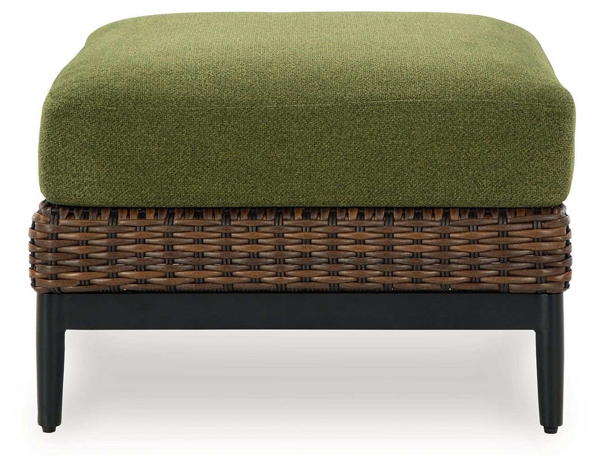 Horizon Hall - Ottoman With Cushion - Brown / Green - Best Buy Furniture