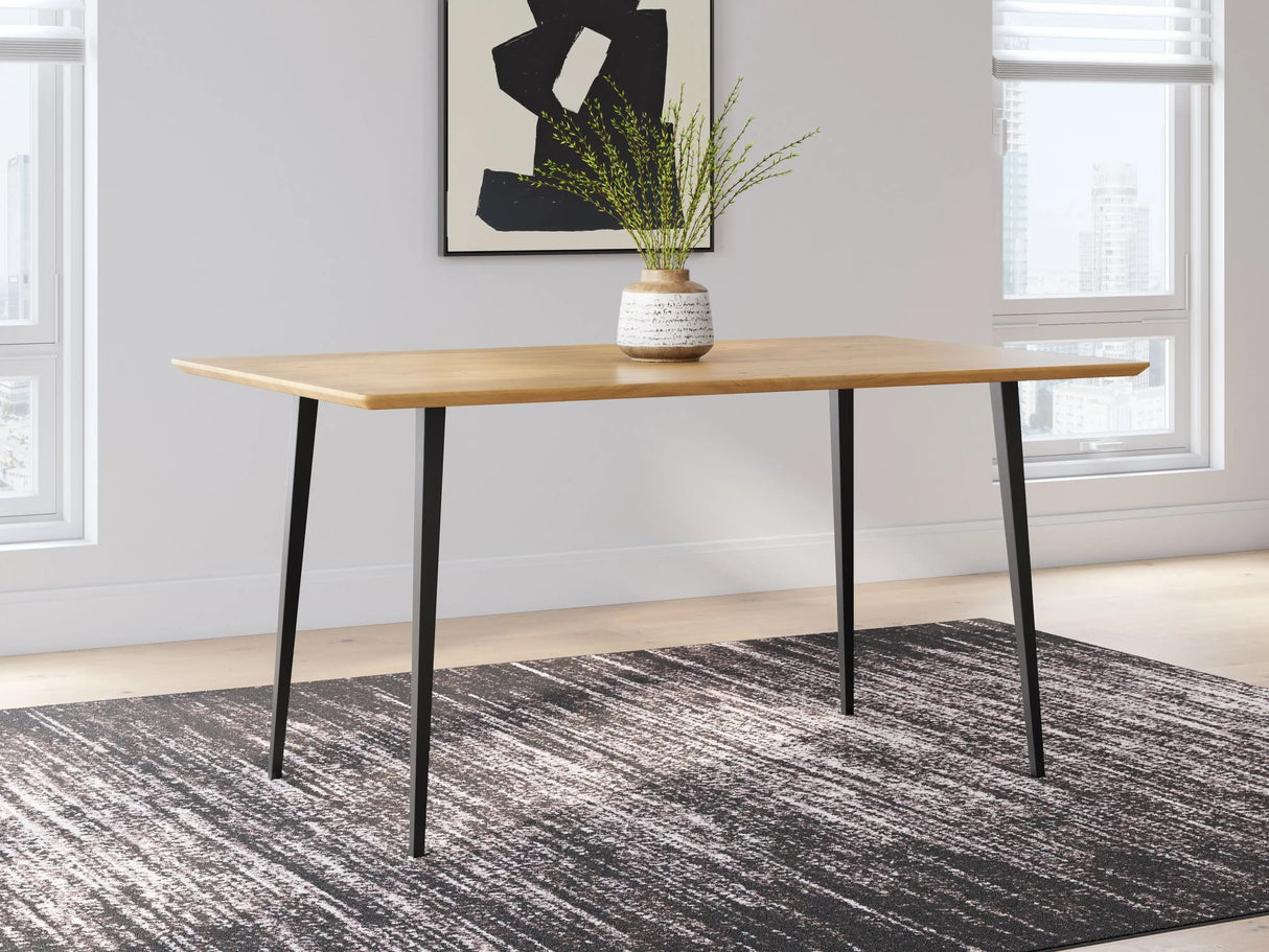 Gretlynn - Rectangular Dining Room Table - Black / Natural - Best Buy Furniture