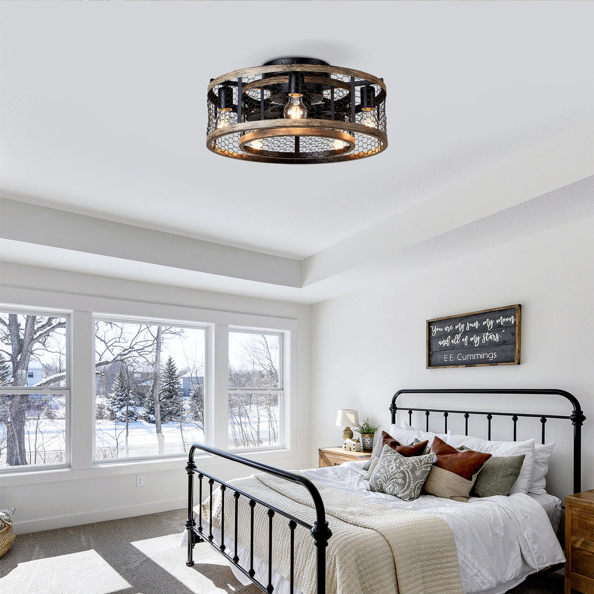 20'' Cage Ceiling Fan With Remote Control