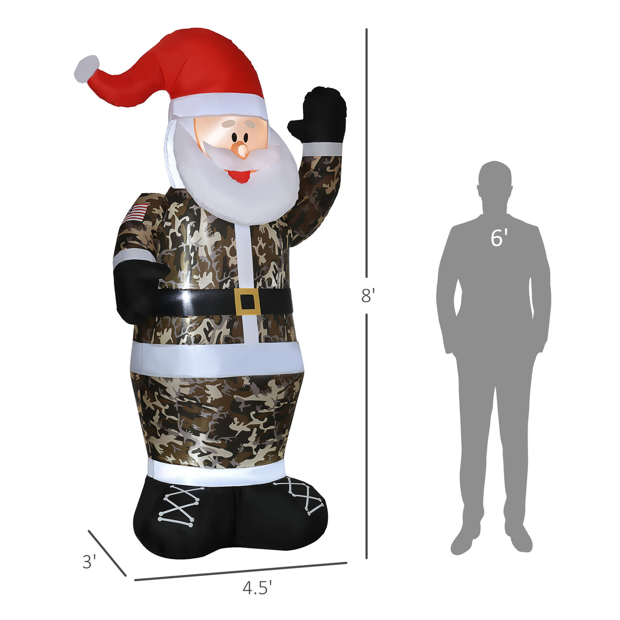 HOMCOM 8' Christmas Inflatables Outdoor Decorations