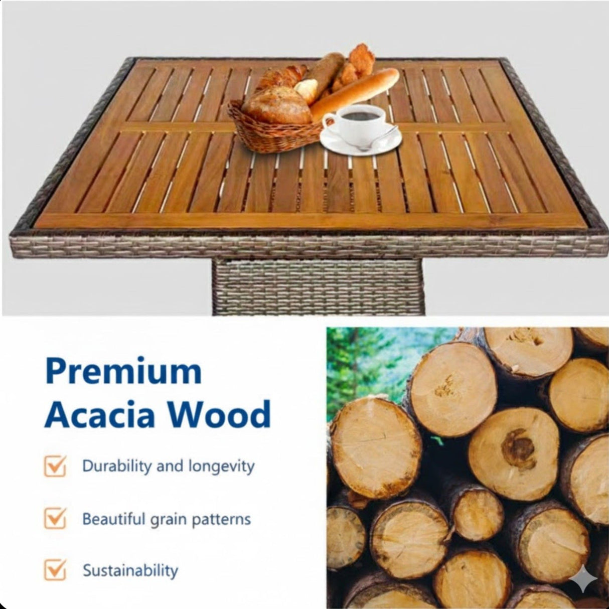 5 Piece Patio Dining Set With Table