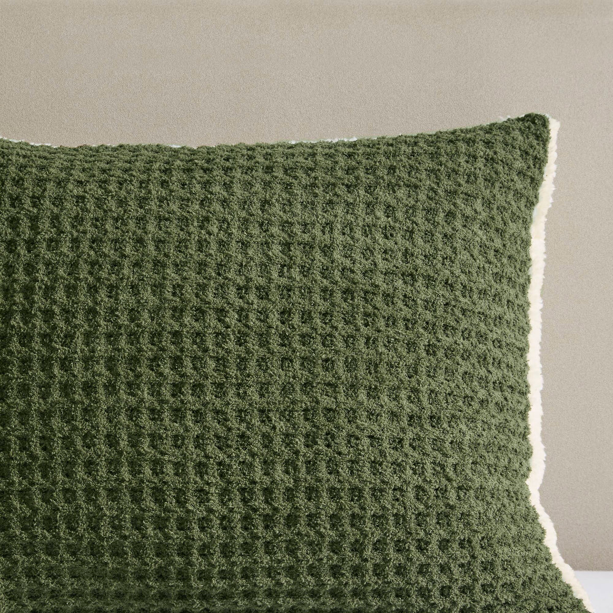 3 Pieces King/Cal King Waffle Knit Chenille Comforter Set, Olive