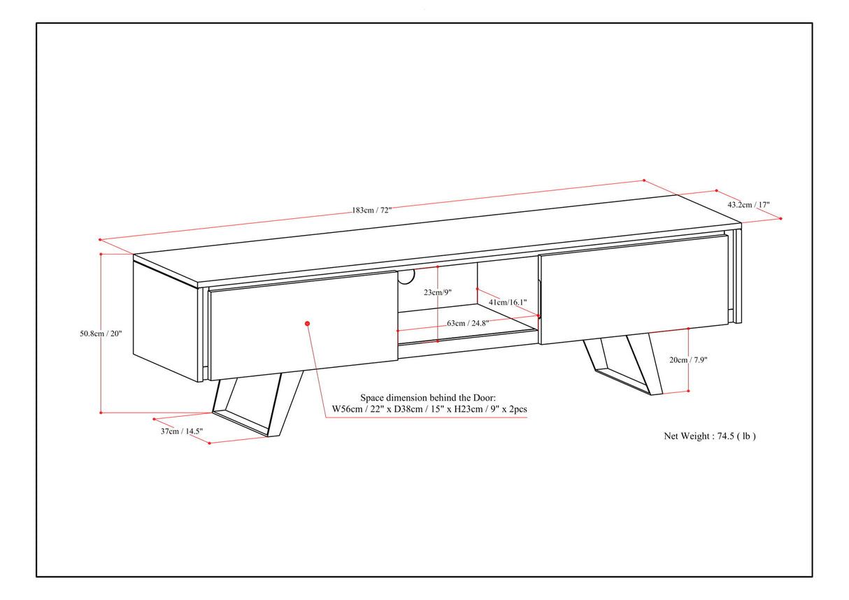 Lowry - Handcrafted TV Media Stand - Walnut