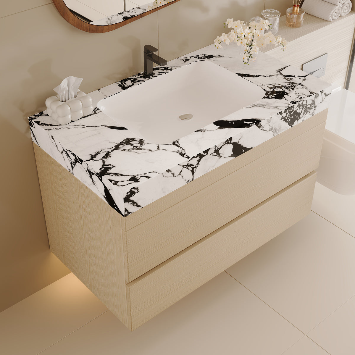 29.9" Modern Floating Bathroom Vanity