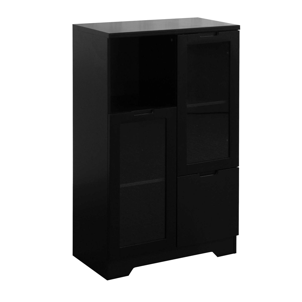 Modern Cabinet With Glass Doors And Drawer