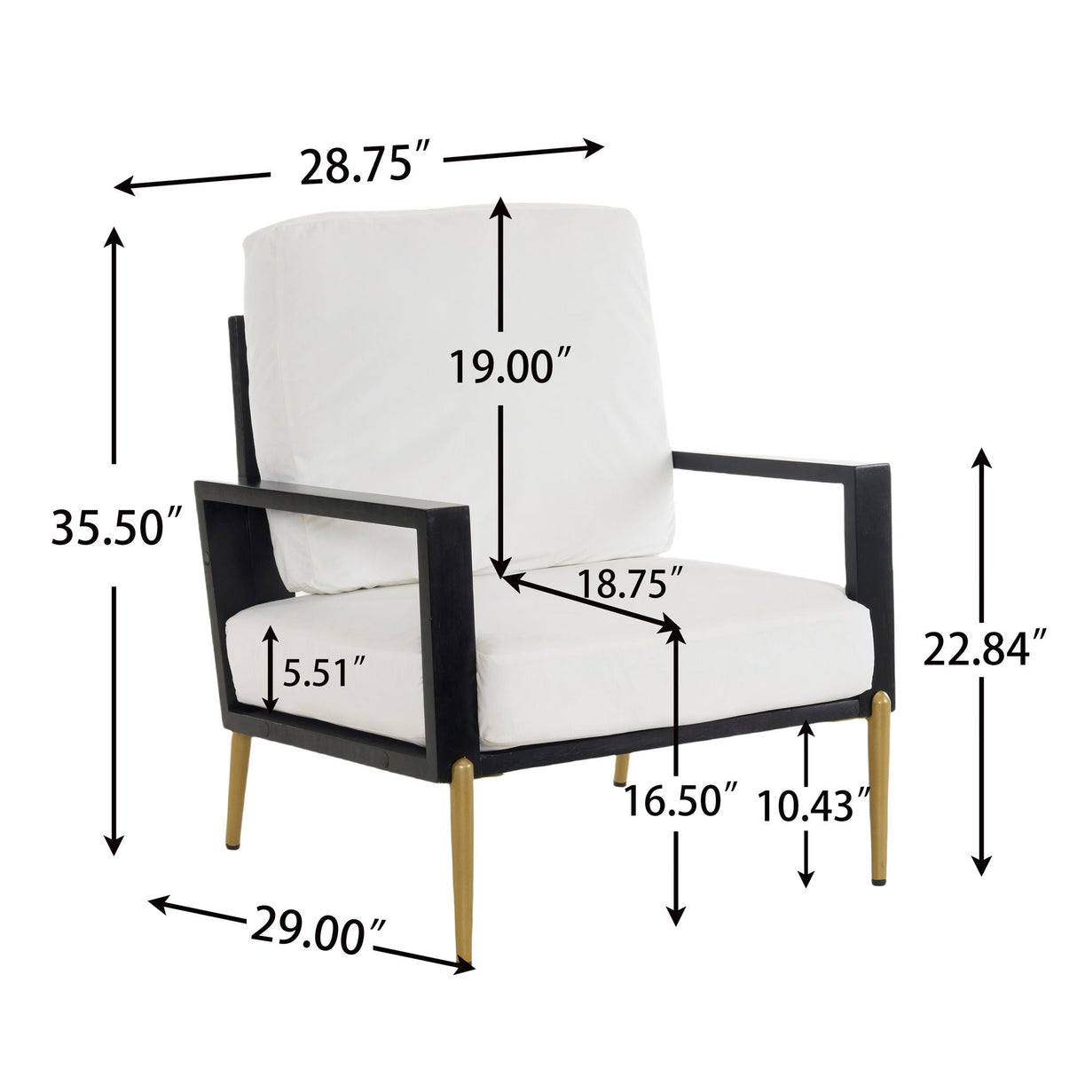 Modern Armchair With Solid Wood Frame