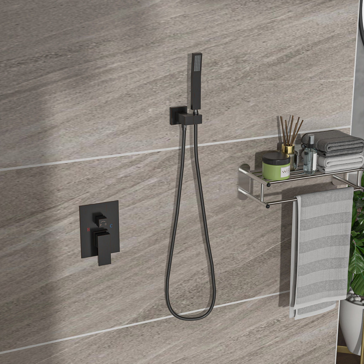 Dual Shower Head 10" Wall Mounted Square Shower System