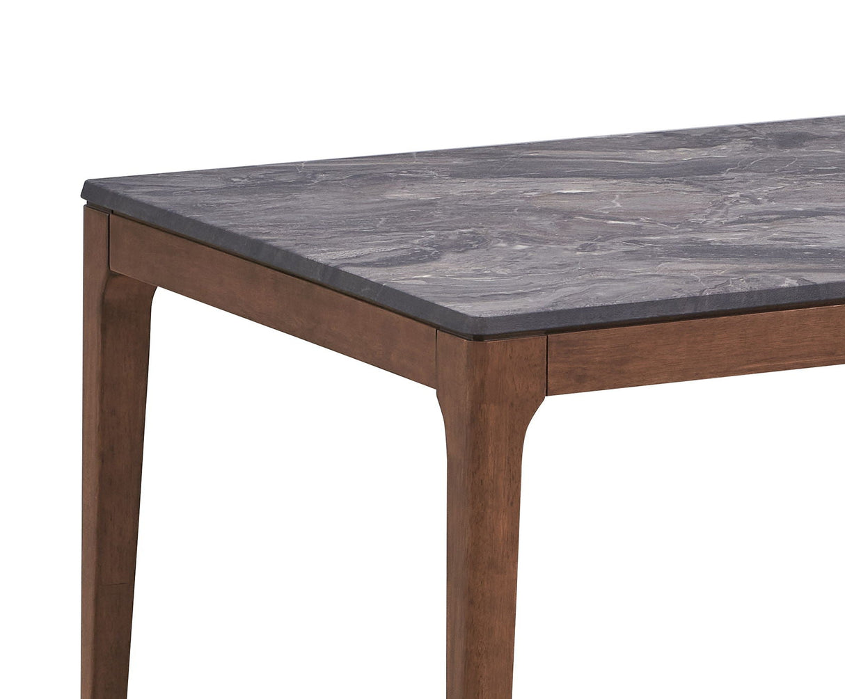 Bevis - Engineered Stone Top Dining Table - Walnut - Best Buy Furniture