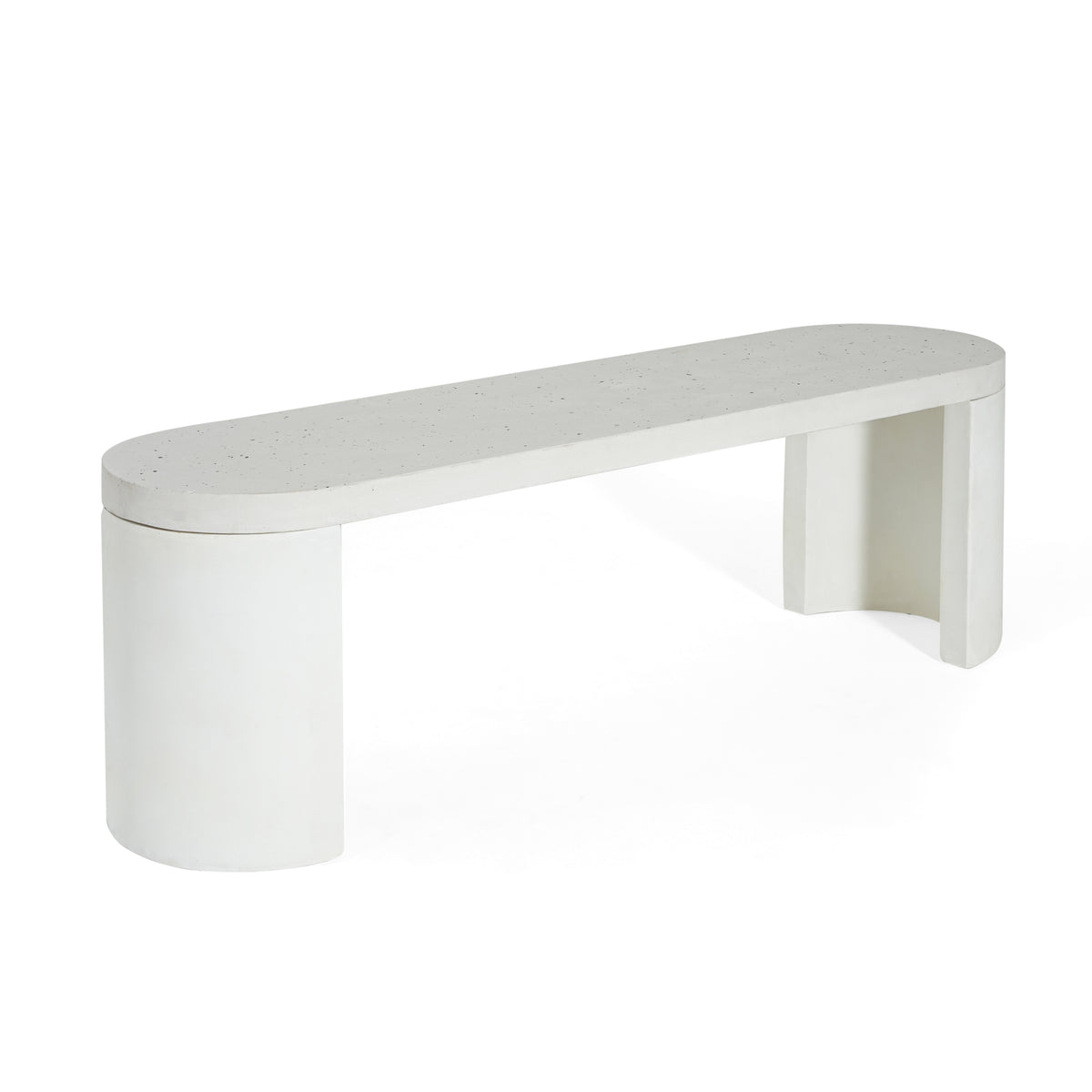 Ellis Oval 60" Modern Outdoor Concrete Dining Bench