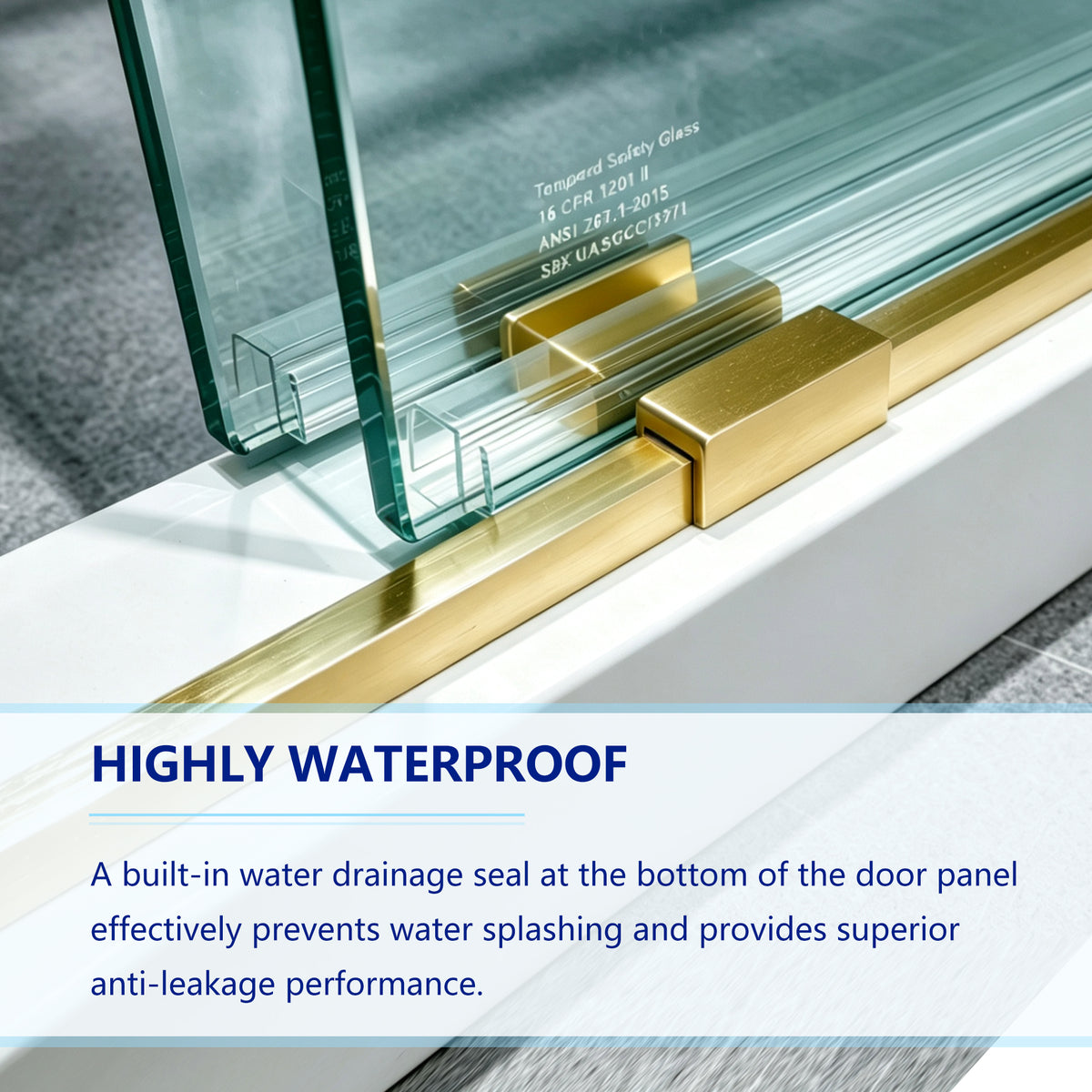 Frameless Double Sliding Shower Door in Brushed Finish