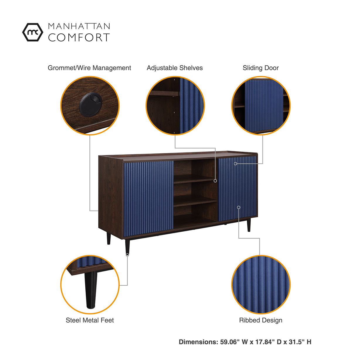 Duane - Fluted Sideboard