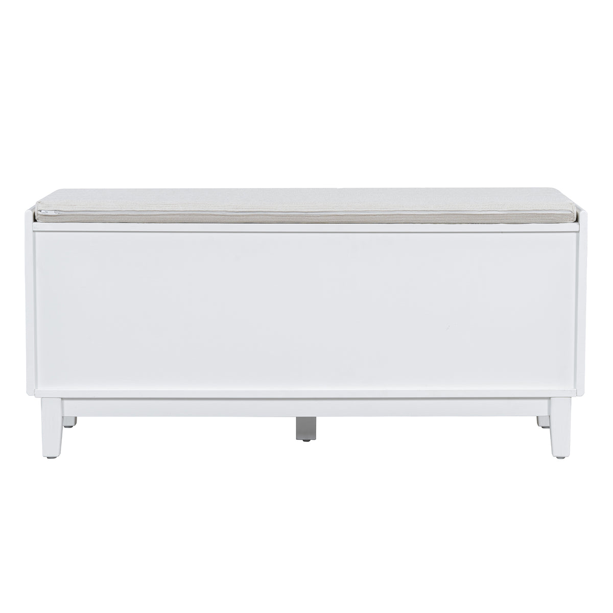 TREXM Boho Rattan Entryway Bench with Storage