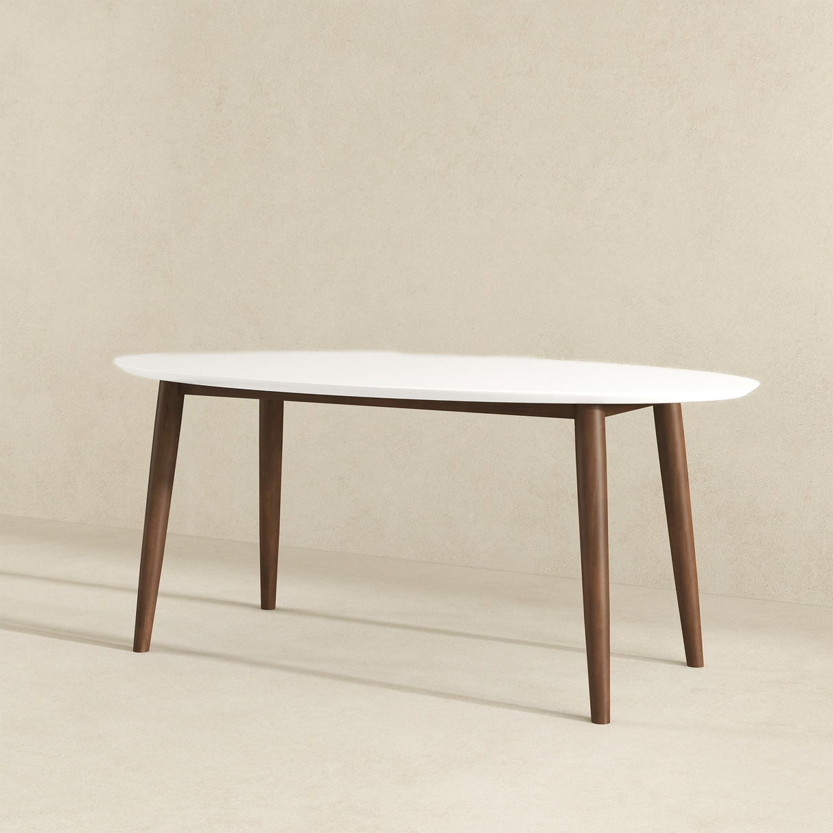 Ada Mid Century Modern Style Solid Wood Dining Table