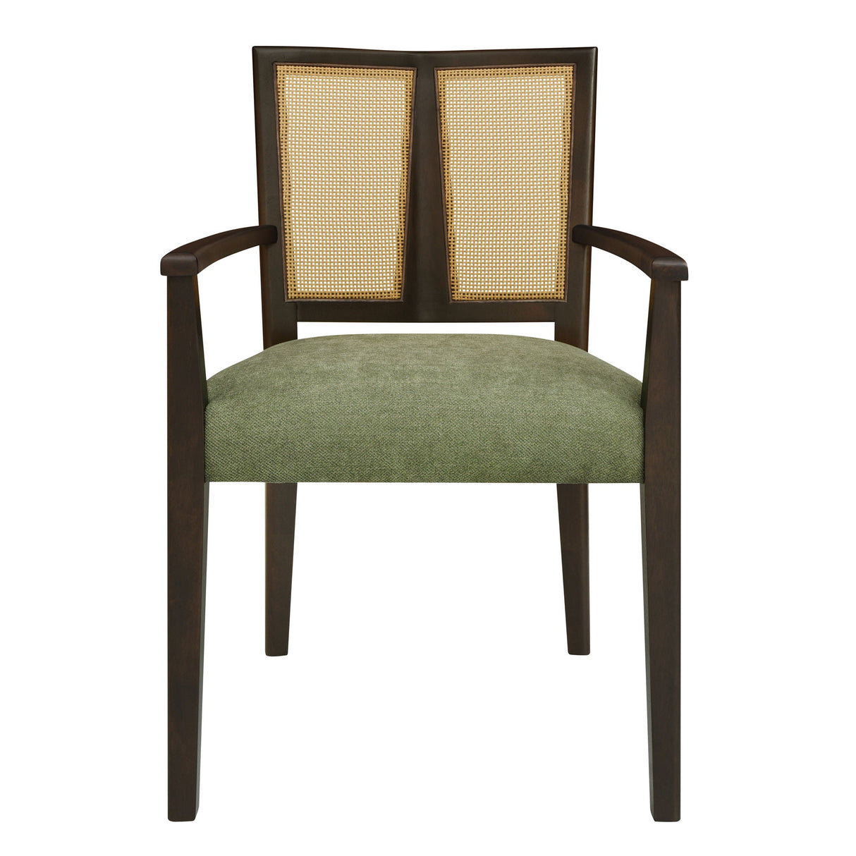 Mid Century Modern Arm Dining Chair Set With Rattan Backrest - Best Buy Furniture