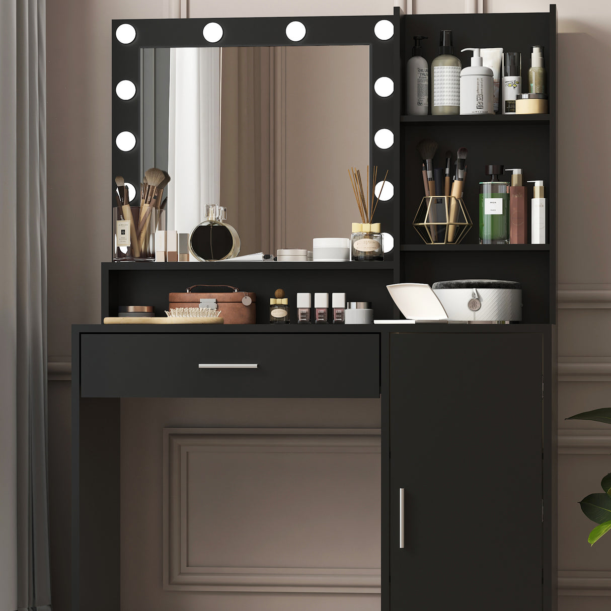 Vanity Desk with Mirror & Light