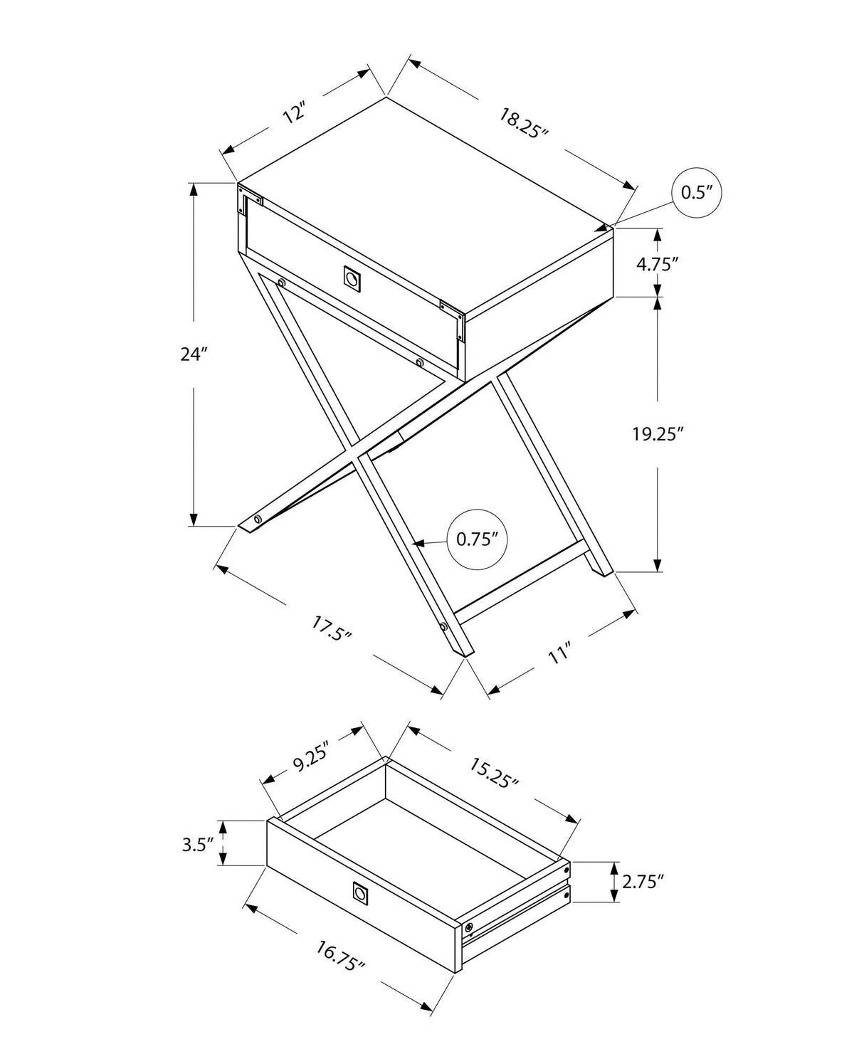 Accent Side Table, Storage Drawer, Stylish Design Contemporary & Modern - Best Buy Furniture