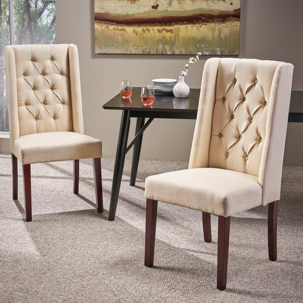 Sophisticated Tufted Dining Chair With High Back Design - Best Buy Furniture