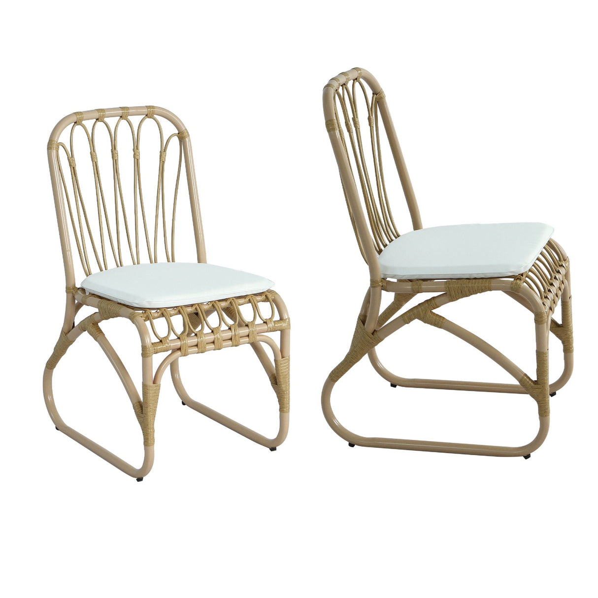 Outdoor Wicker Dining Chairs With Washable Cushion (Set of 2) - Best Buy Furniture
