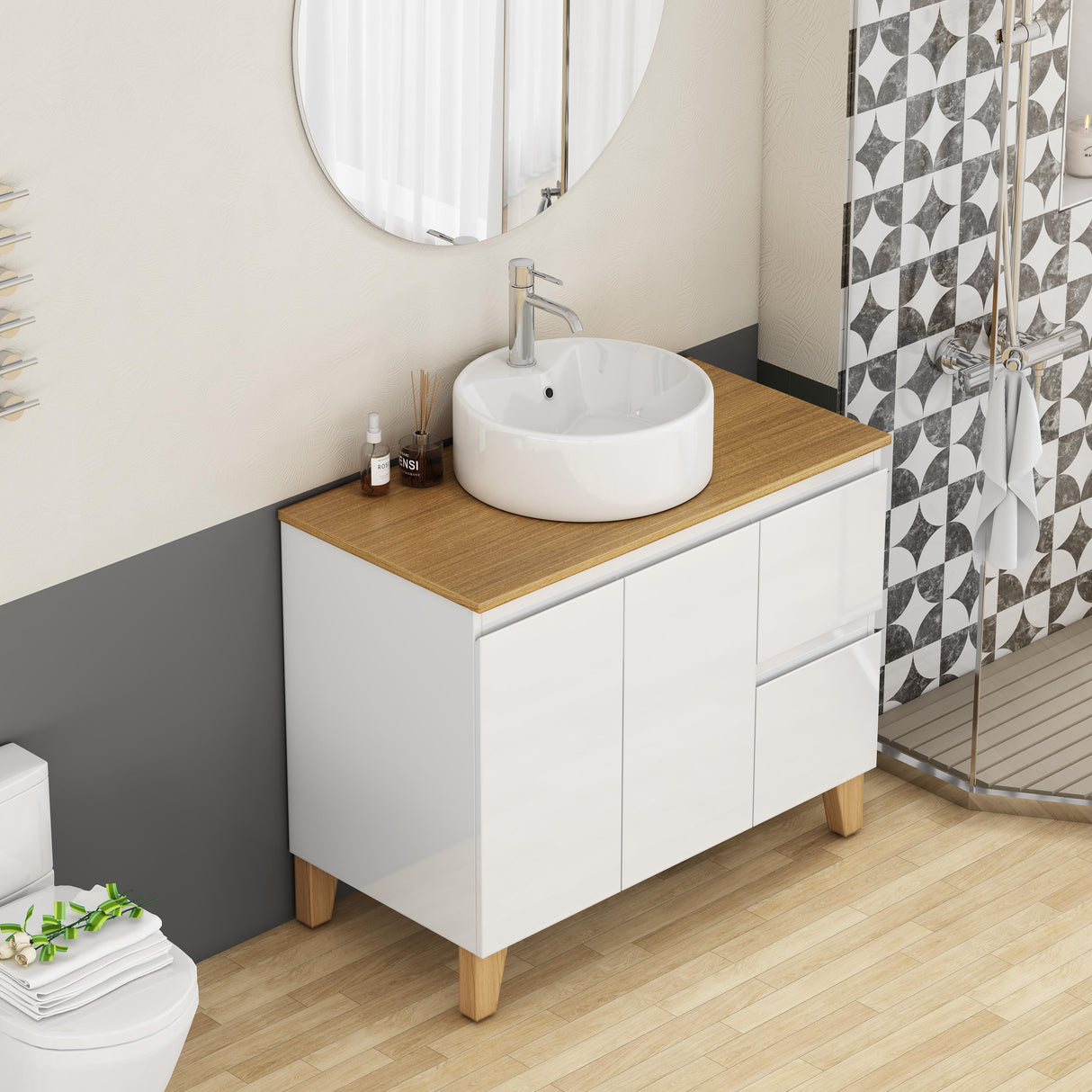 36-Inch Modern Bathroom Vanity with Sink Combo