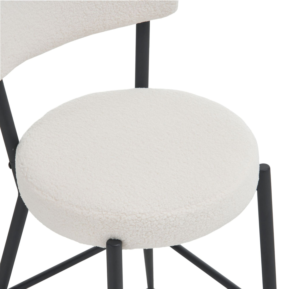 Modern Teddy Fabric Upholstered Bar Stools - Legs