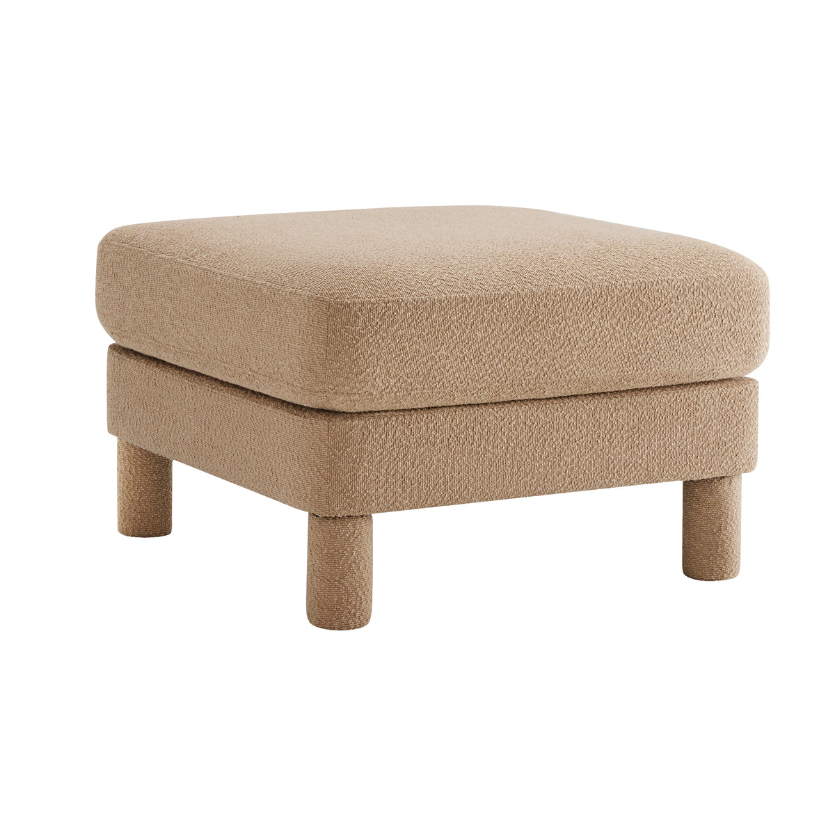 Coffee Ottoman with Boucle Fabric