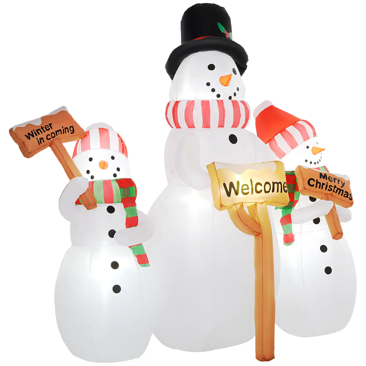 6.1' Inflatable Outdoor Christmas Display - Three Snowmen