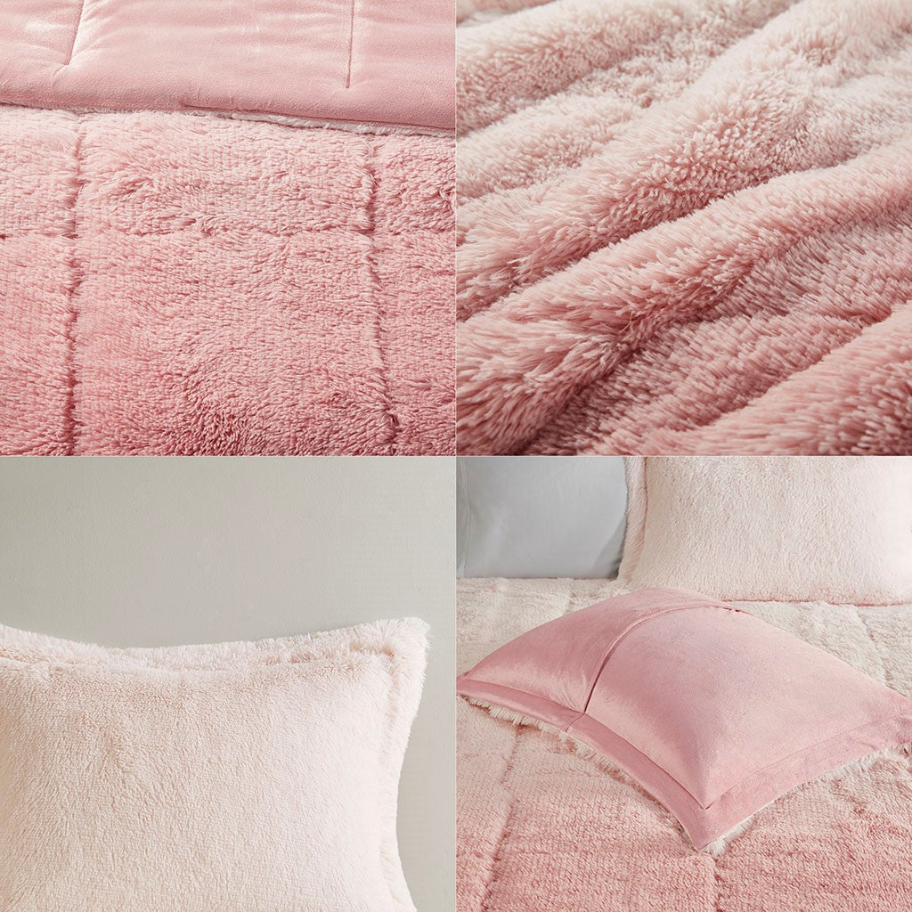 Twin/Twin XL Ombre Shaggy Long Fur Comforter Mini Set