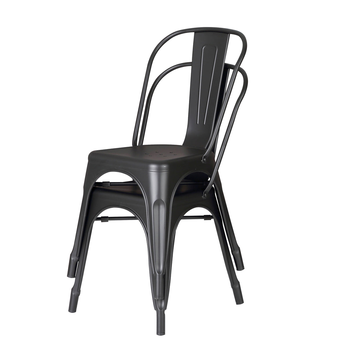 Set of 4 Stackable Metal Dining Chairs