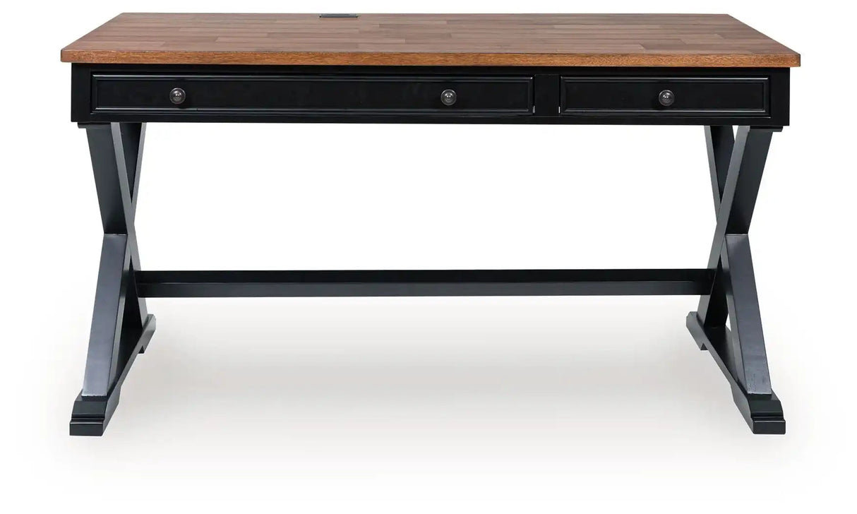 Wildenauer - Home Office Desk - Brown / Black - Best Buy Furniture