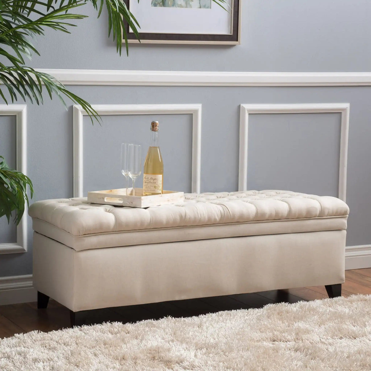 Juliana - Storage Ottoman With Birch Legs - Best Buy Furniture