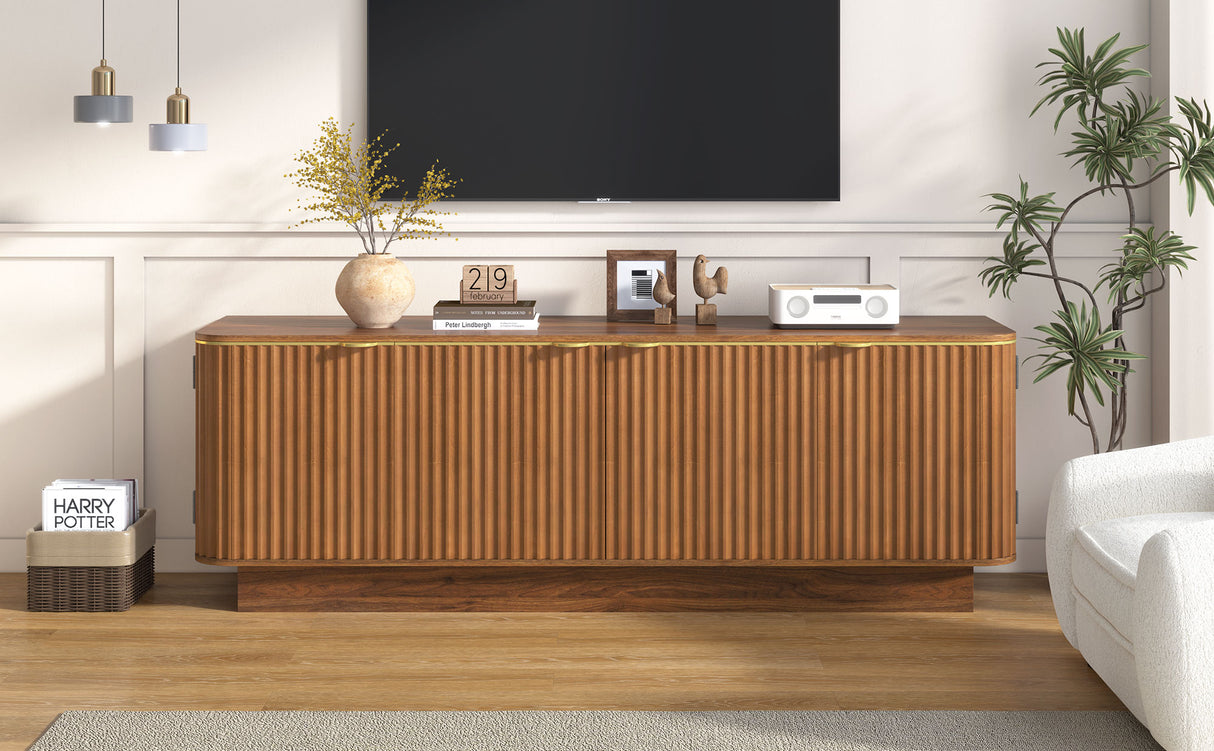 Vibe Haus Mid-Century Modern TV Stand for 70 Inch TV