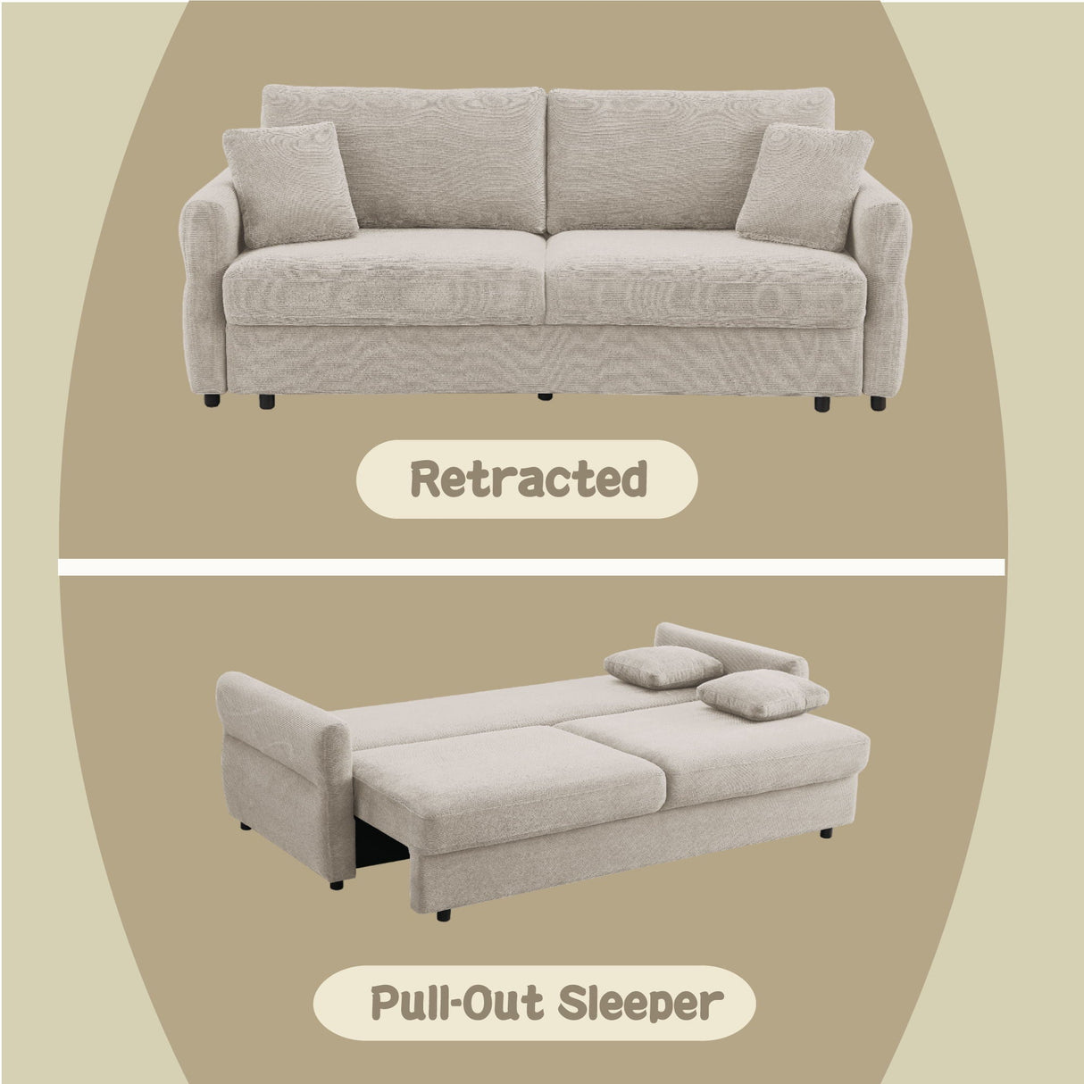 Haran Pull Out Sleeper Sofa With Storage