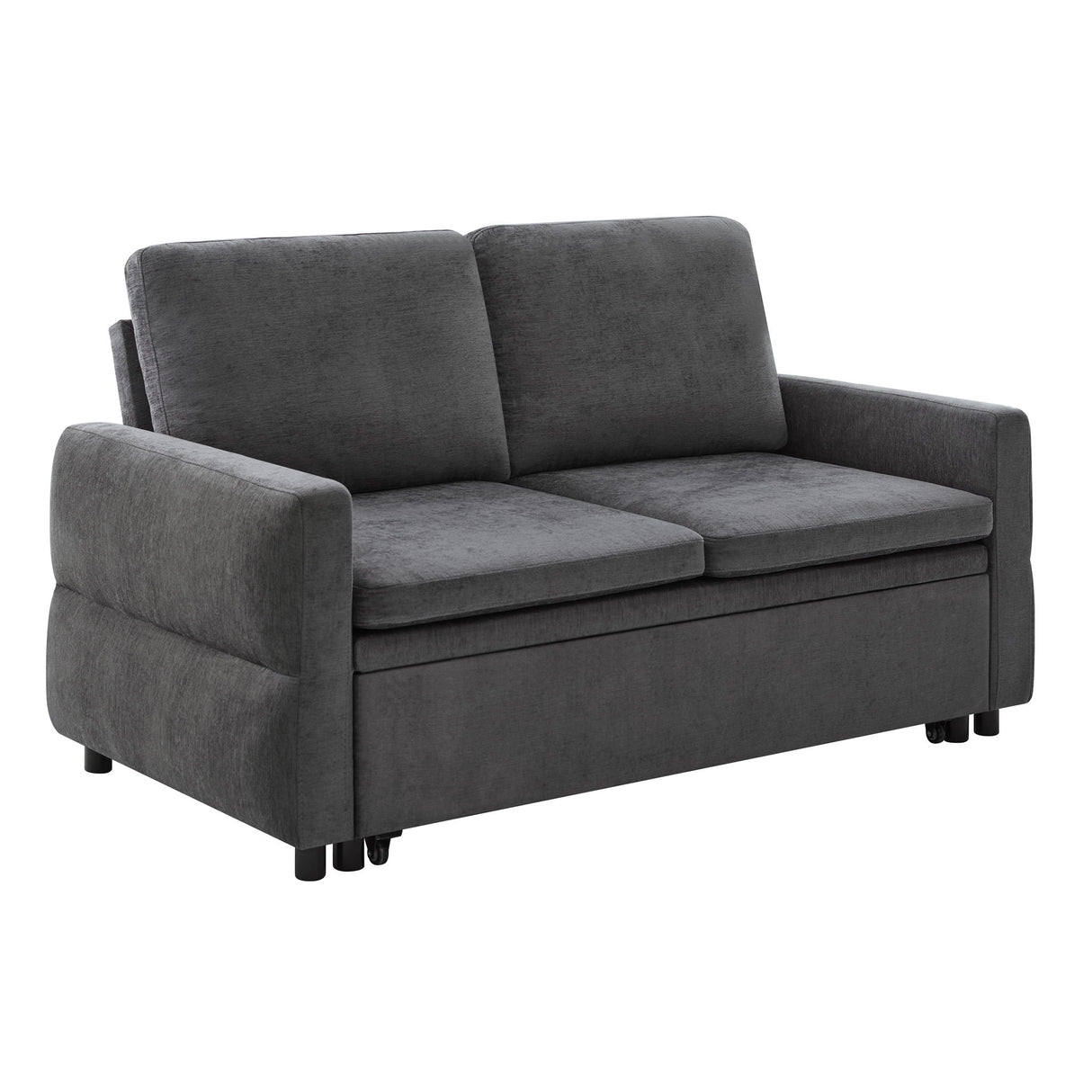 Convertible Sofa Bed Loveseat With Adjustable Backrest And USB Ports