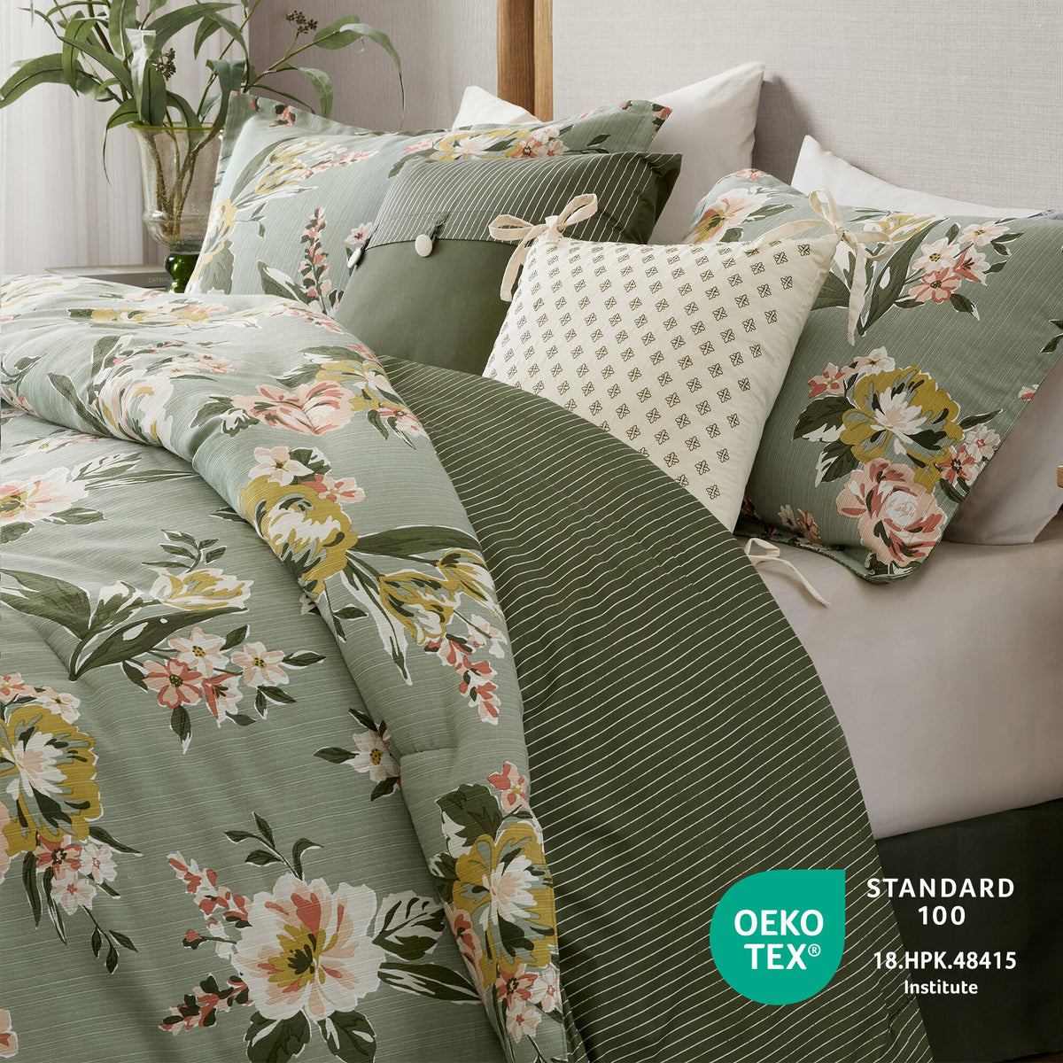 7-Piece Cal King Vin Floral Comforter Set