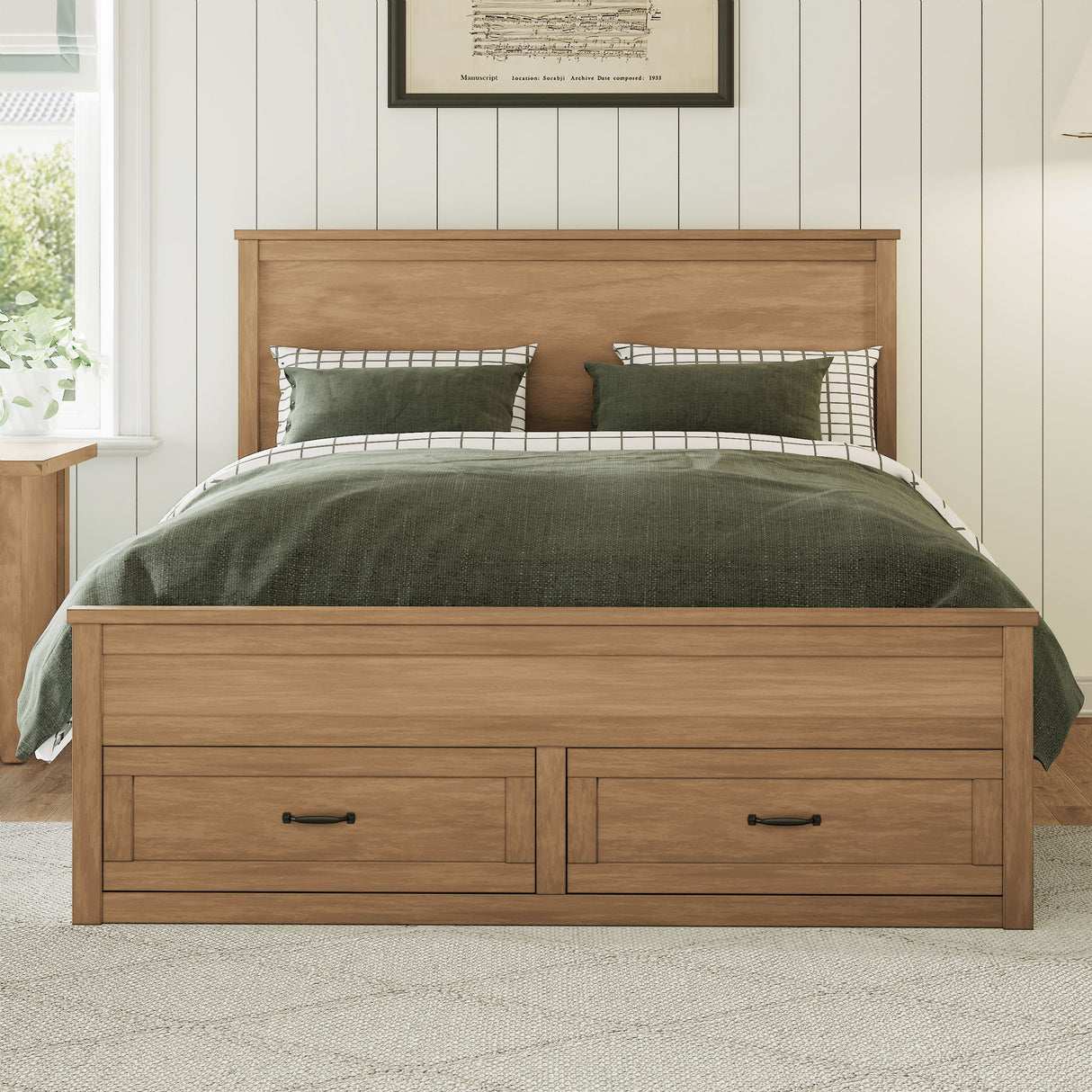 Modern Storage Platform Bed Frame With 6 Drawers