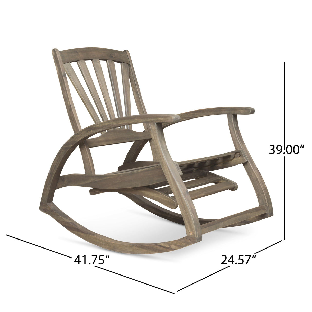 Outdoor Reclining Rocking Chair - Gray - Best Buy Furniture