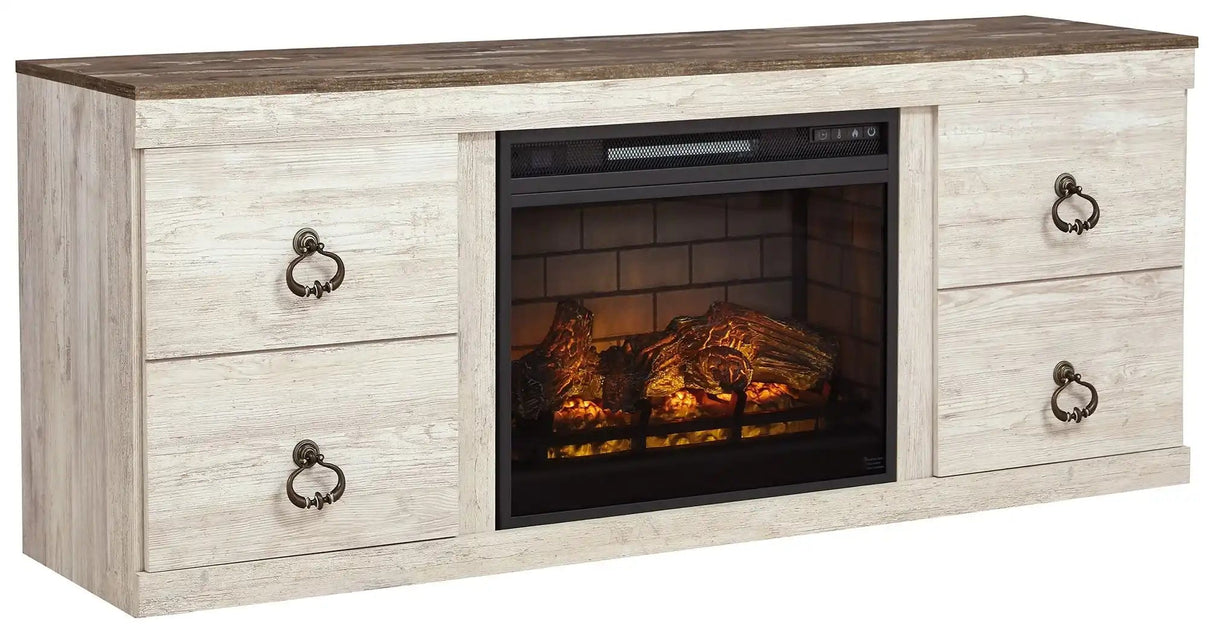 Willowton - Entertainment Center With Fireplace Option - Best Buy Furniture