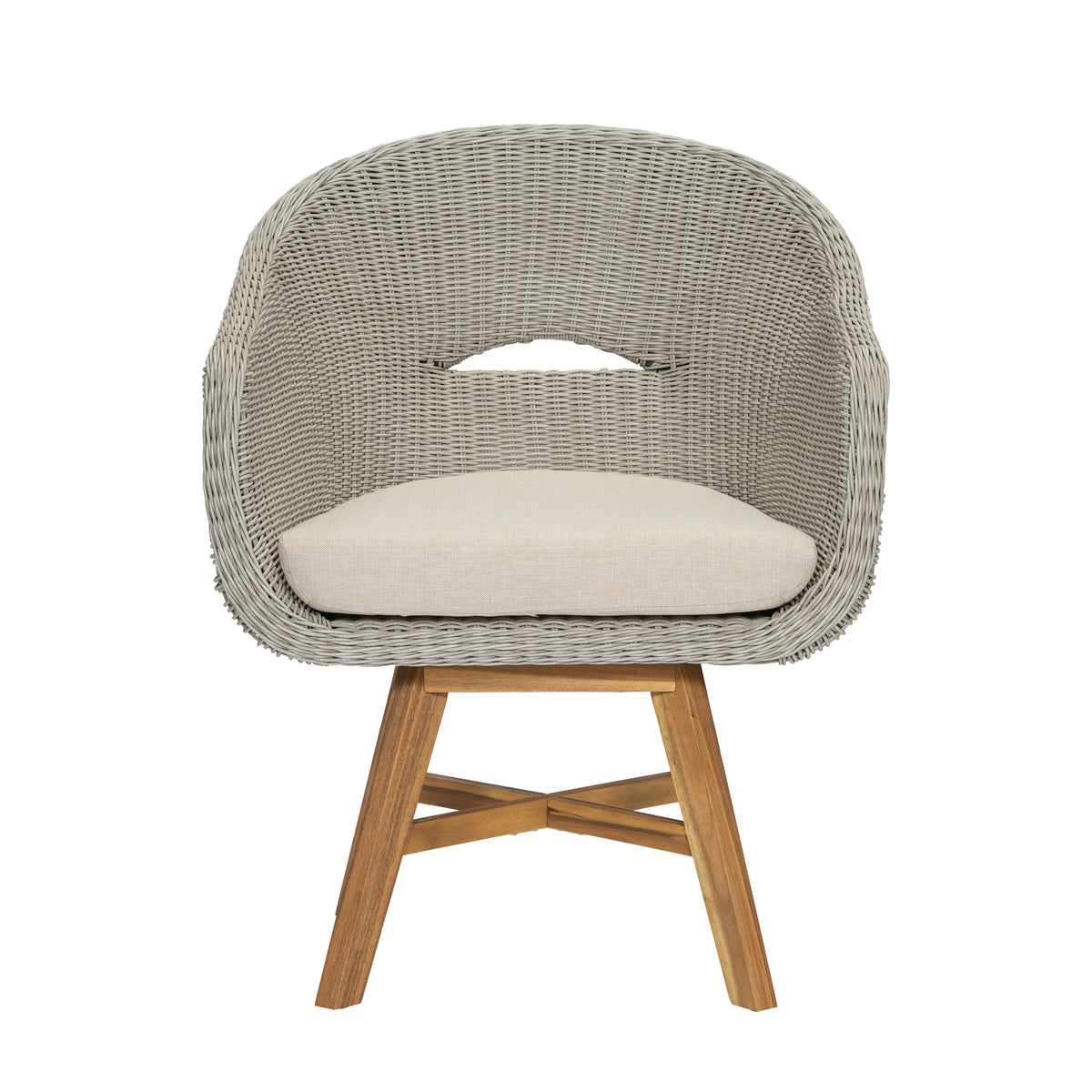 Outdoor Dining Arm Chair with Cushion, Set of 2