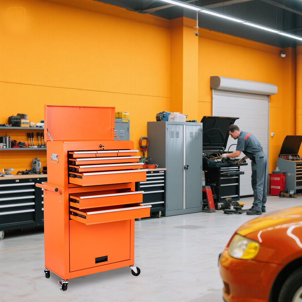 8-Drawer Rolling Tool Storage Cabinet with Detachable Top
