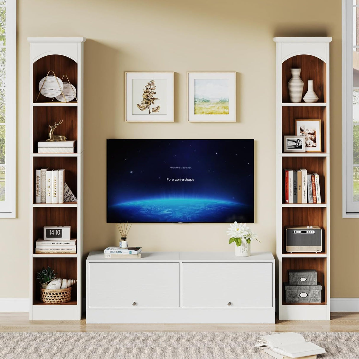 5 Tier Library Bookcase For Living Room
