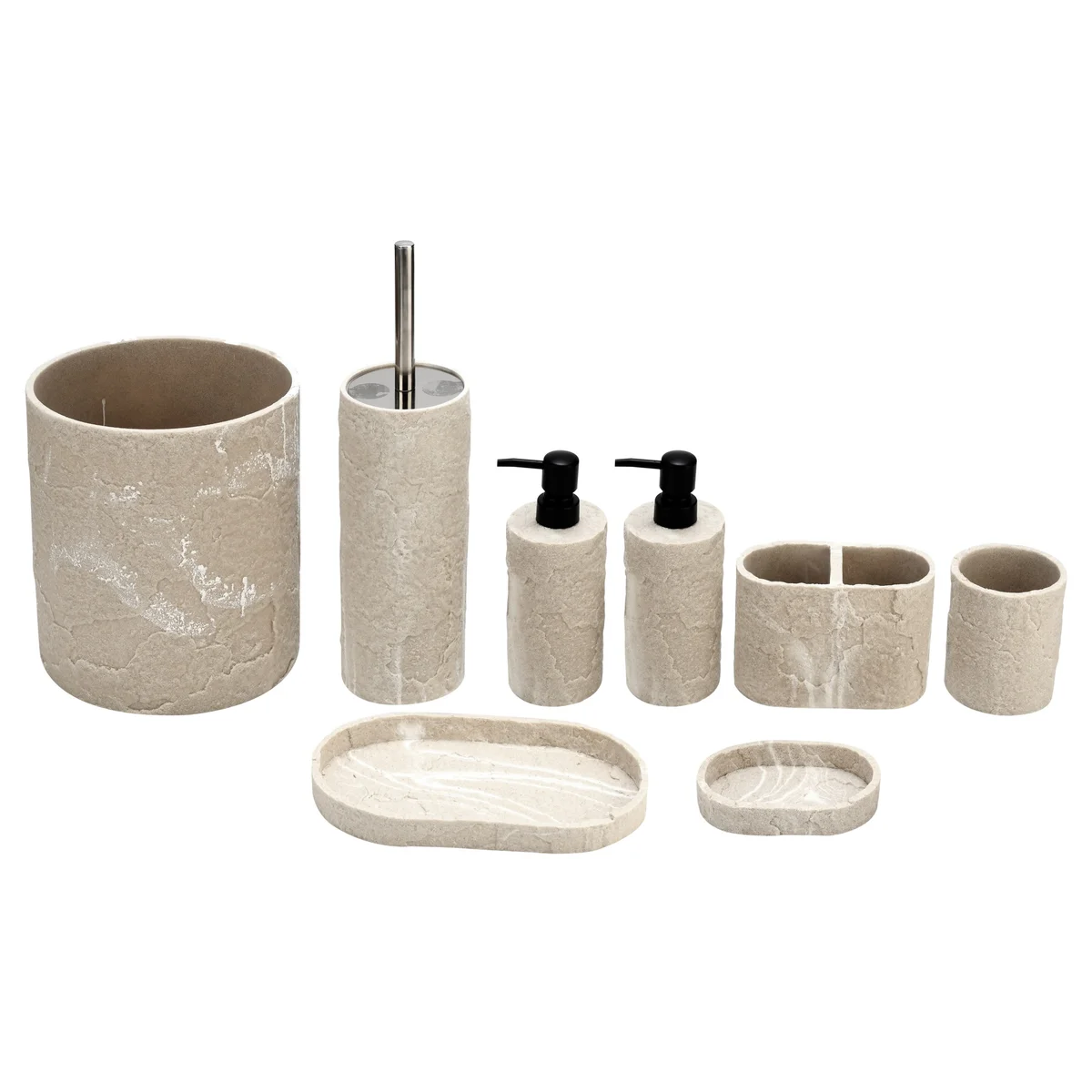 8 Piece Resin Bathroom Accessories Set