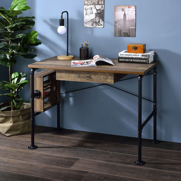 Endang - Writing Desk - Weathered Oak / Black - Best Buy Furniture