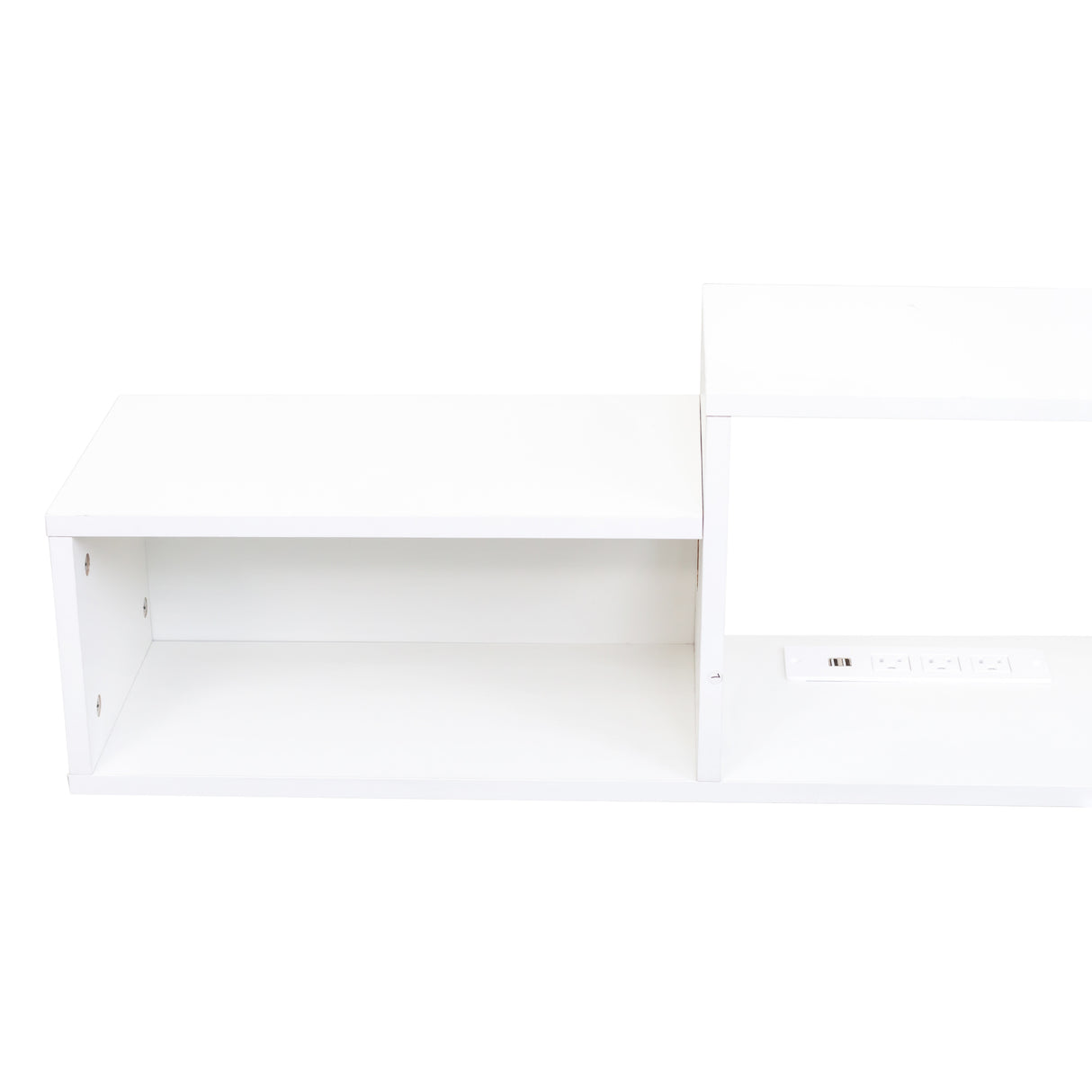 65.35in Wall Mounted Floating TV Stand with 20 Color LEDs and Charging Station