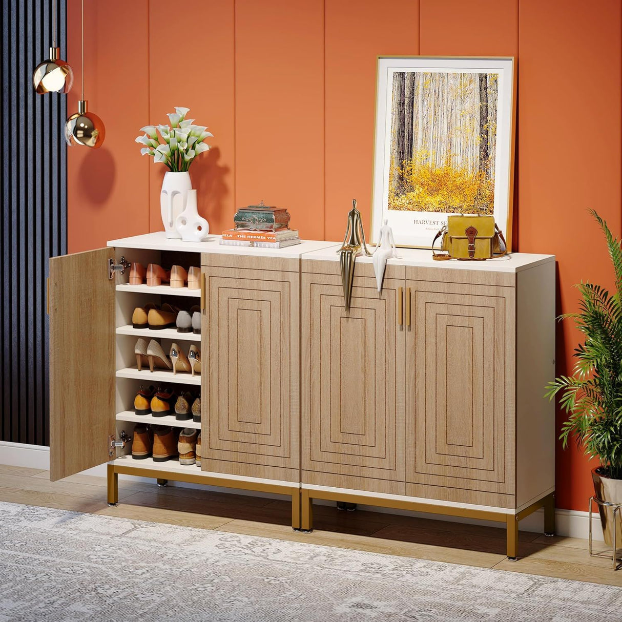 Shoe Cabinet With Doors, 5-Tier Shoe Storage Organizer