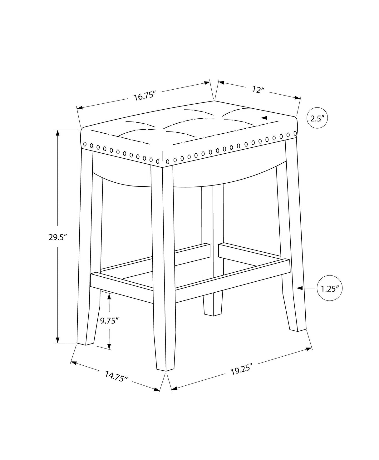 Comfortable Bar Stool, Bar Height, Saddle Seat, Transitional (Set of 2) - Best Buy Furniture