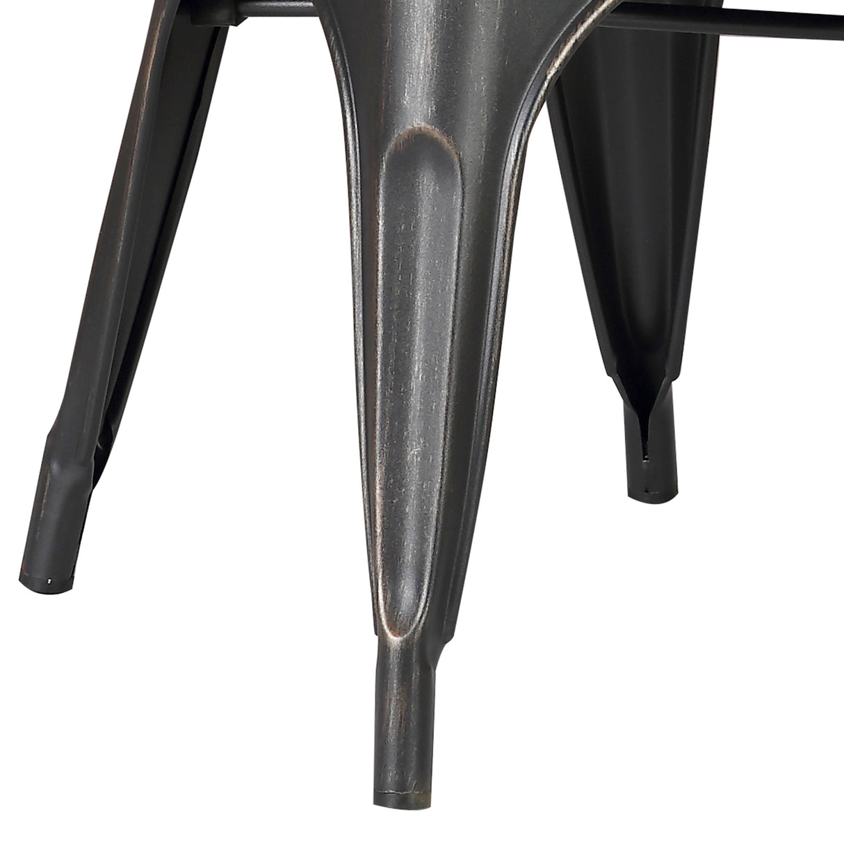 Set of 4 Stackable Metal Dining Chairs, Modern Industrial Slat Back
