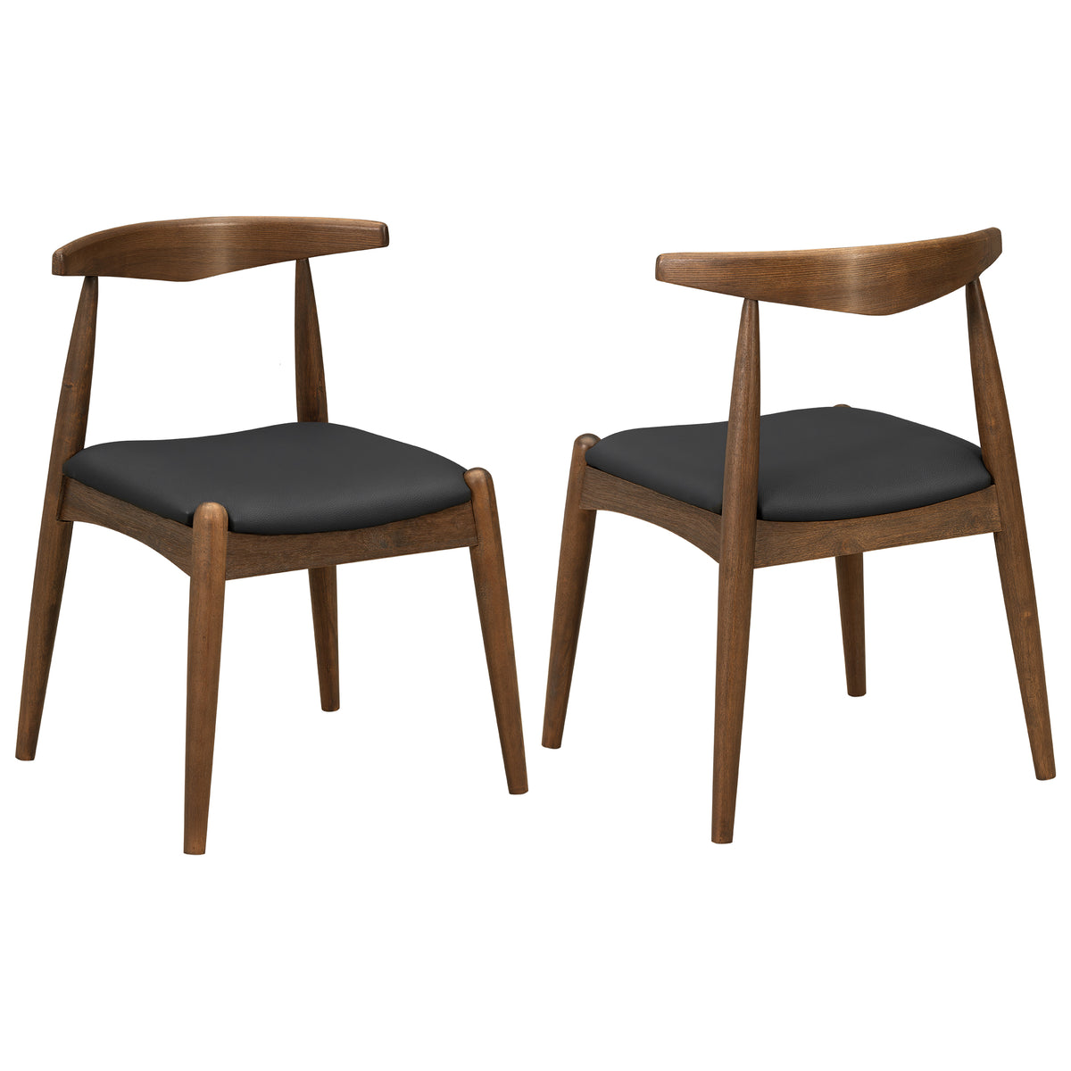 Set of 2 Rubberwood Dining Chairs