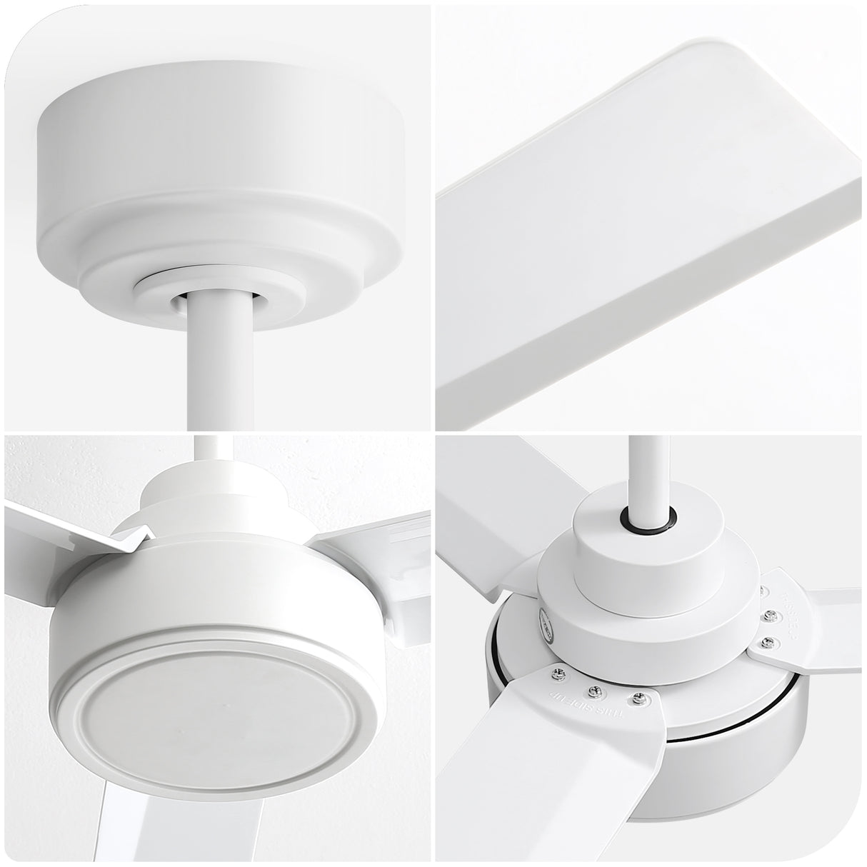 52" Ceiling Fan Without Light with Remote Control and Reversible DC Motor