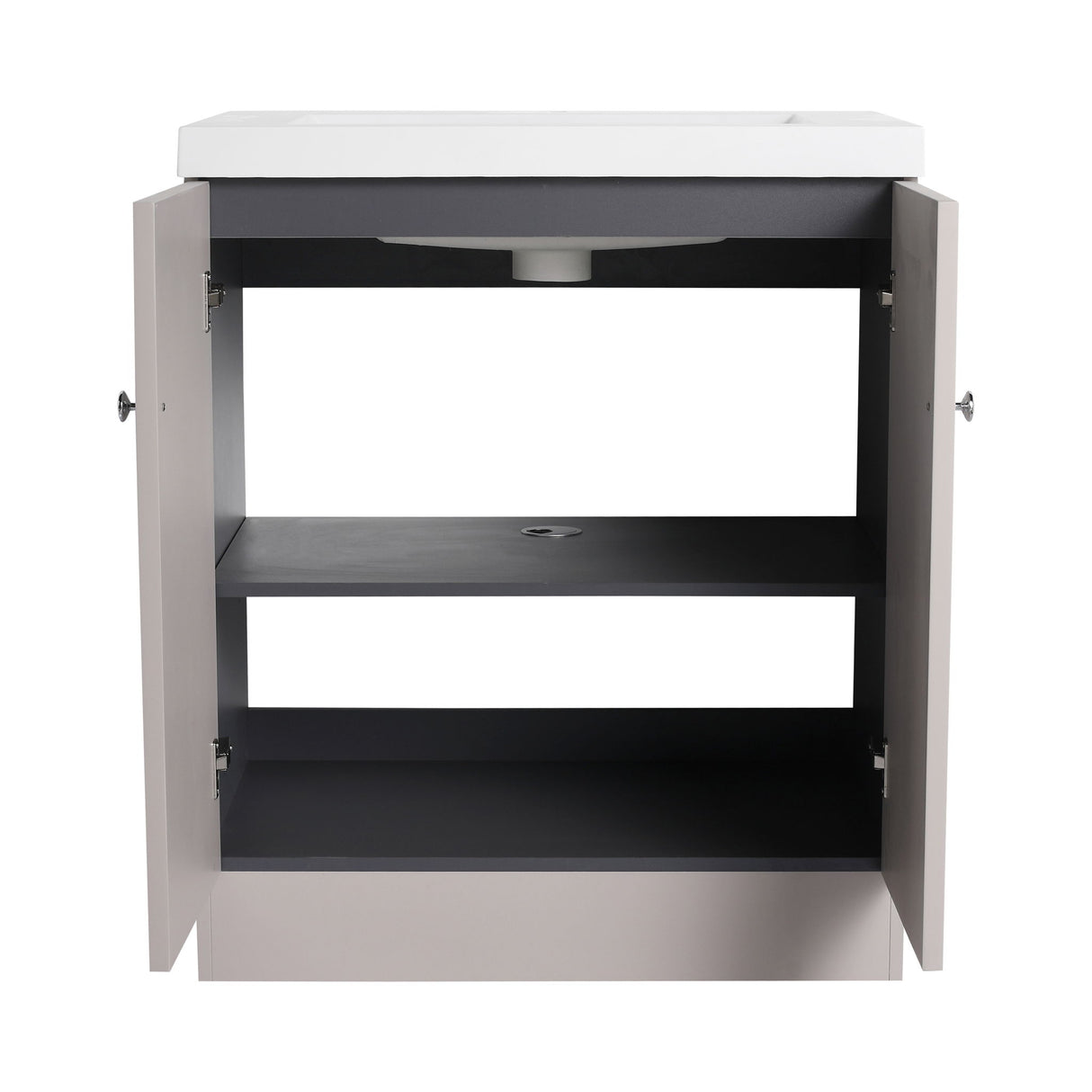 Contemporary Freestanding Bathroom Vanity With Resin Sink & Soft-Close Cabinet Doors